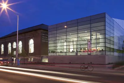 Bloor/Gladstone Library: library exterior at dusk